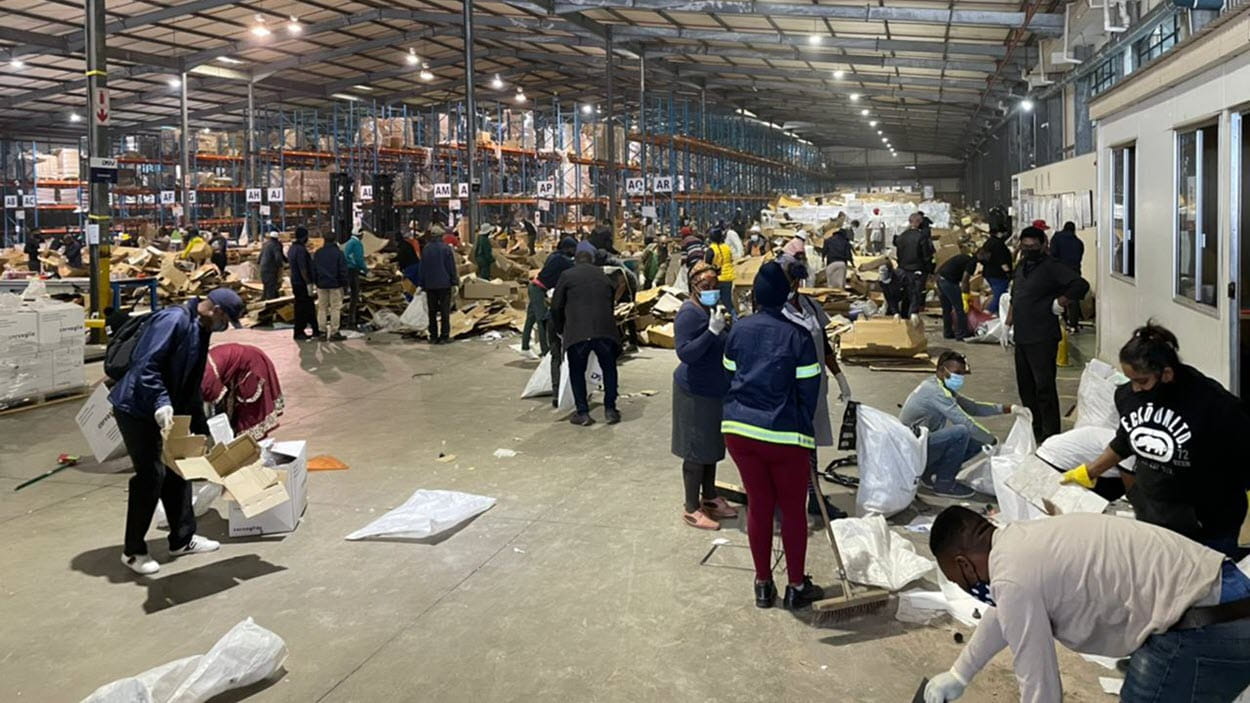 Cleaning up DSV after KZN unrest
